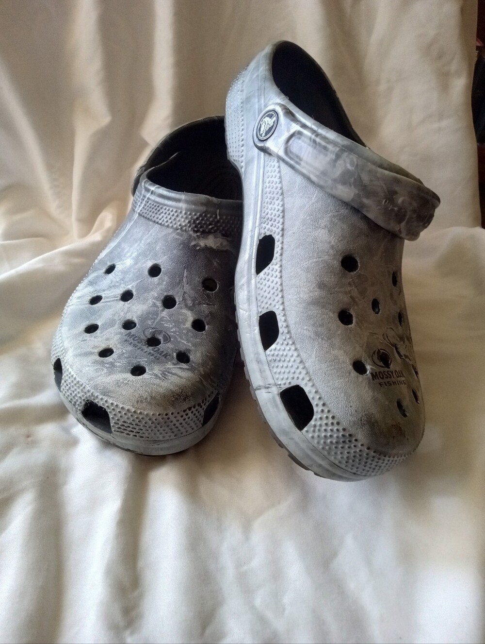 Men's Sz 8 Croc Mossy Oak Gray Slip-On Clog
